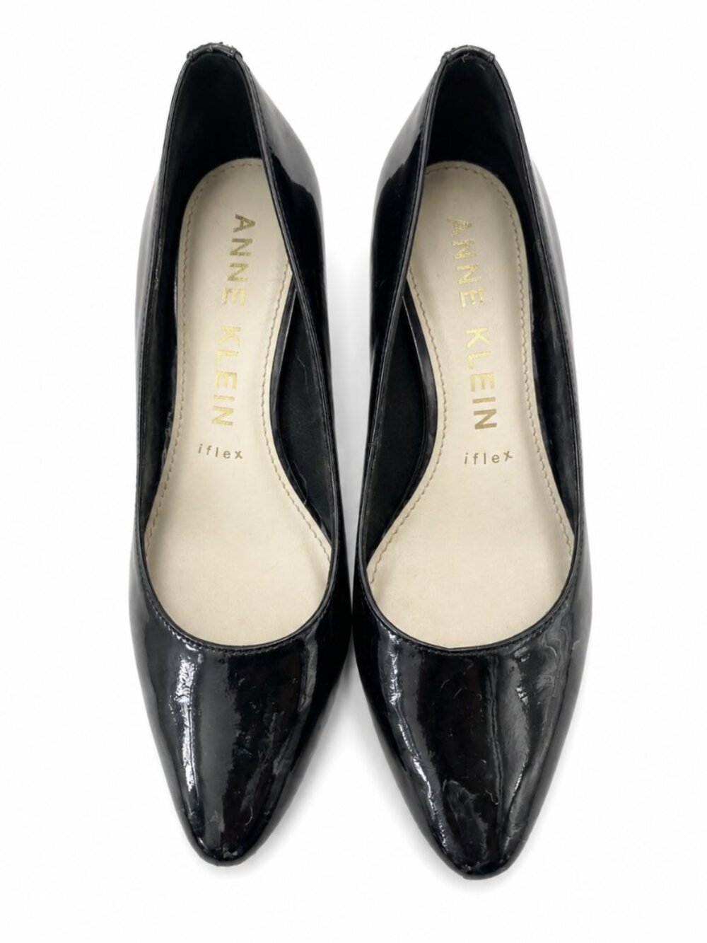 Anne Klein Black Leather Kitten Heel Pumps iFlex (Size 8)